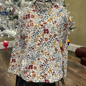 Wonder Nation Floral Ruffle Neck Blouse